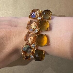 J. Crew Gold and Brown Crystal Bracelet
